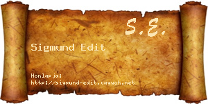 Sigmund Edit névjegykártya